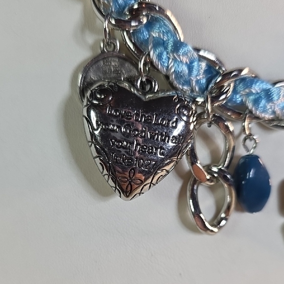 Paparazzi Blue and Silver Charm Necklace (Heart Lucas:10:27) - Picture 5 of 13
